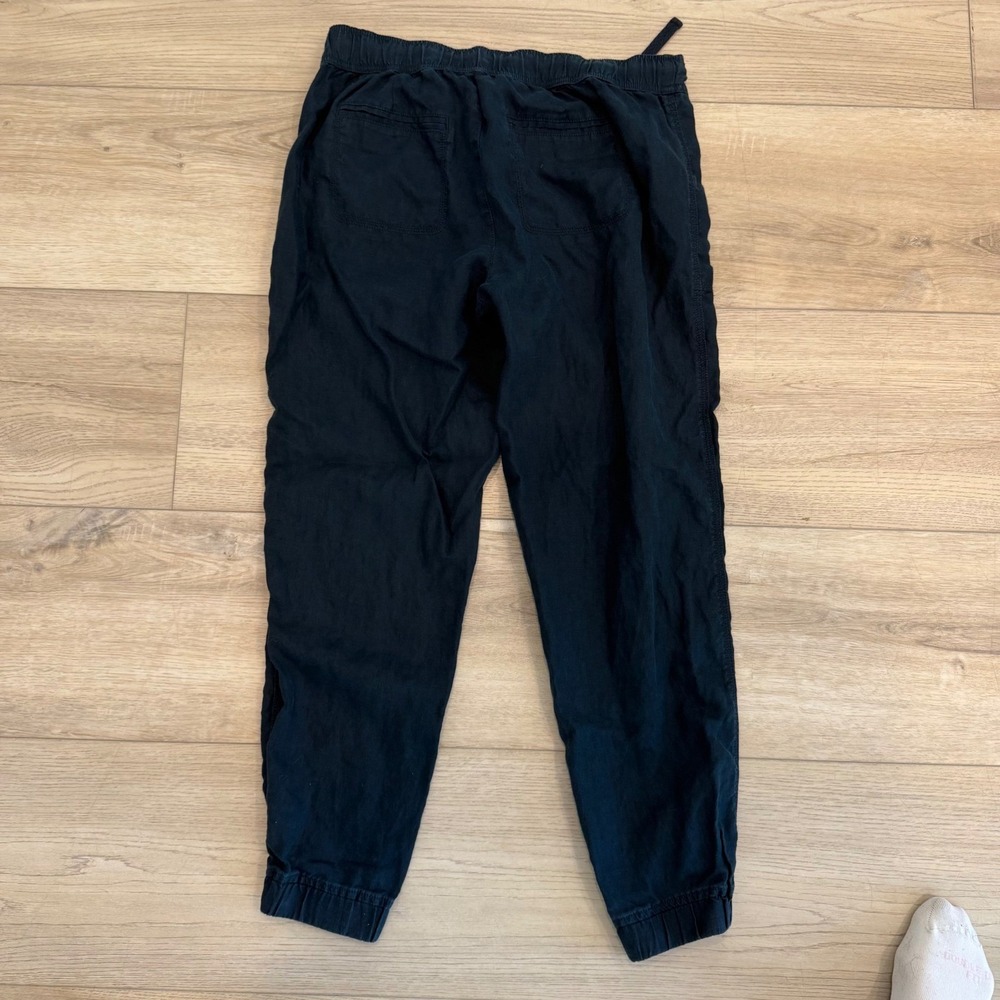 Lou & Grey Navy 100% Linen Drawstring Beachy Lounge Jogger Pants Women Small EUC - Picture 2 of 12